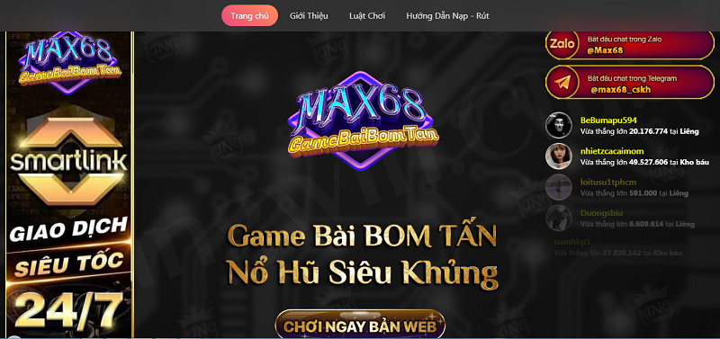 Max68 Club - Bom tấn cổng game bài đổi thưởng hot nhất 2022